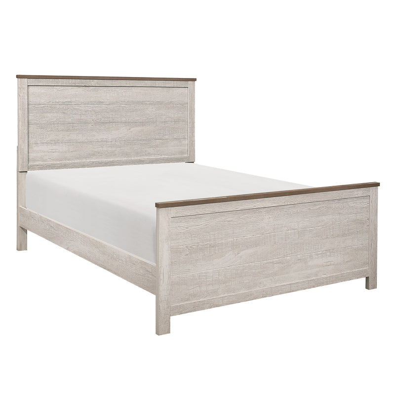 Nashville Antique White/Brown Panel Bedroom Set - Gate FurnitureBedroom Set