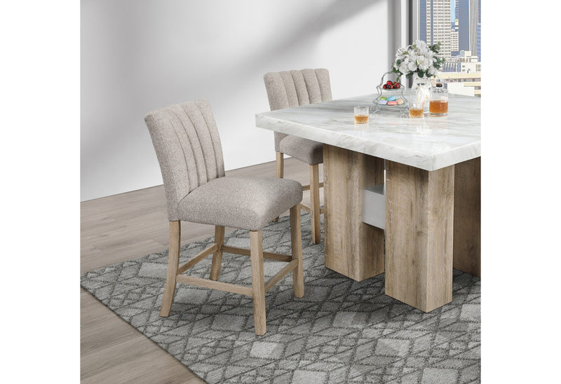 D04 Natural Bar Table + D8685 Beige/Nat Bar Stool - D04BT-NAT+D8685BS-BEIGE/NAT