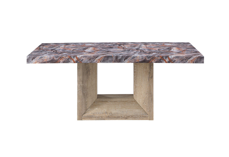 D02 Lava Dining Table And 4 D8683 Beige Dining Chairs - D02DT-LAVA/NAT+D8683DC-N
