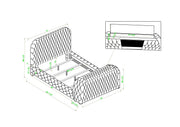 Natalia Black Upholstered Bedroom Set with TV Lift - Gate FurnitureBedroom Set