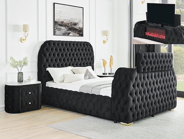 Natalia Night Stand Black - 5115BK-2