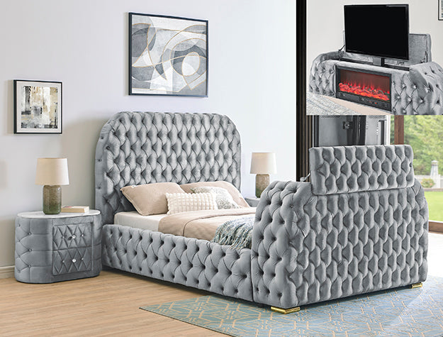 Natalia Night Stand Grey - 5115GY-2