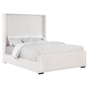 Natasha 65-inch Upholstered Queen Wingback Bed Cream - 306051Q