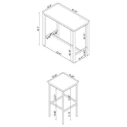 Natividad 5-piece Pub Height Bar Table Set White High Gloss - 182525