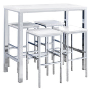 Natividad 5-piece Pub Height Bar Table Set White High Gloss - 182525