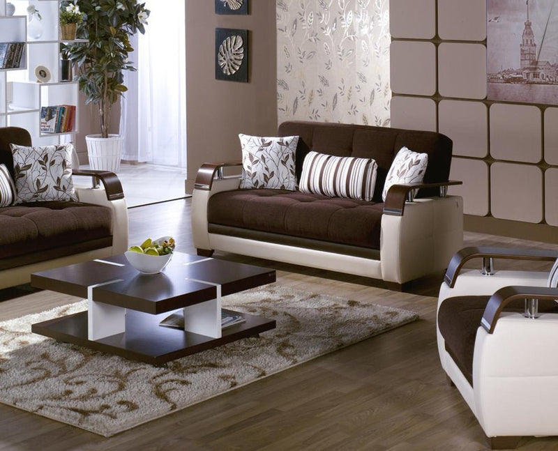 Natural Love Seat (Colins Brown) 2 Pieces - Gate FurnitureLoveseat