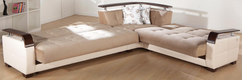 Natural Sectional (Naomi L.Brown) 4 Pieces - Gate FurnitureSleeper Sectional