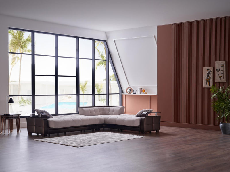 Natural Sectional (Nivus Beige) 4 Pieces - Gate FurnitureSleeper Sectional