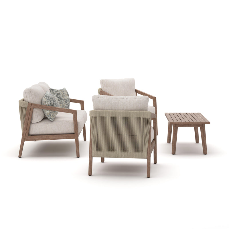 Nature Lane Brown/White Outdoor Sofa/Chairs/Table (Set of 4) - PCP355-081
