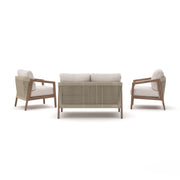 Nature Lane Brown/White Outdoor Sofa/Chairs/Table (Set of 4) - PCP355-081