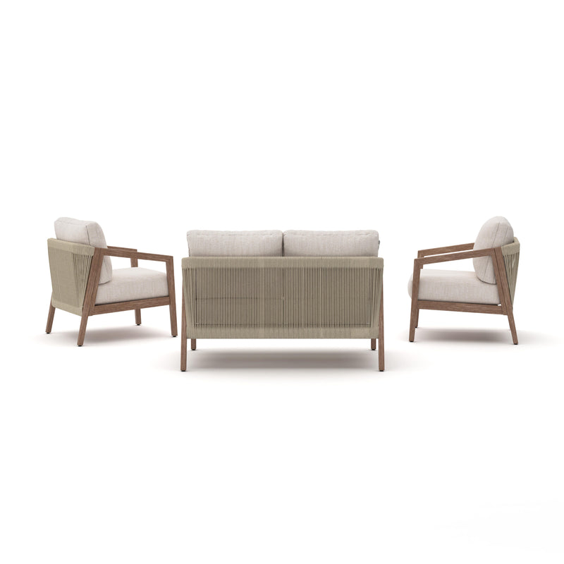 Nature Lane Brown/White Outdoor Sofa/Chairs/Table (Set of 4) - PCP355-081
