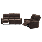 Navarro 2-piece Upholstered Reclining Sofa Set Dark Brown - 609571-S2