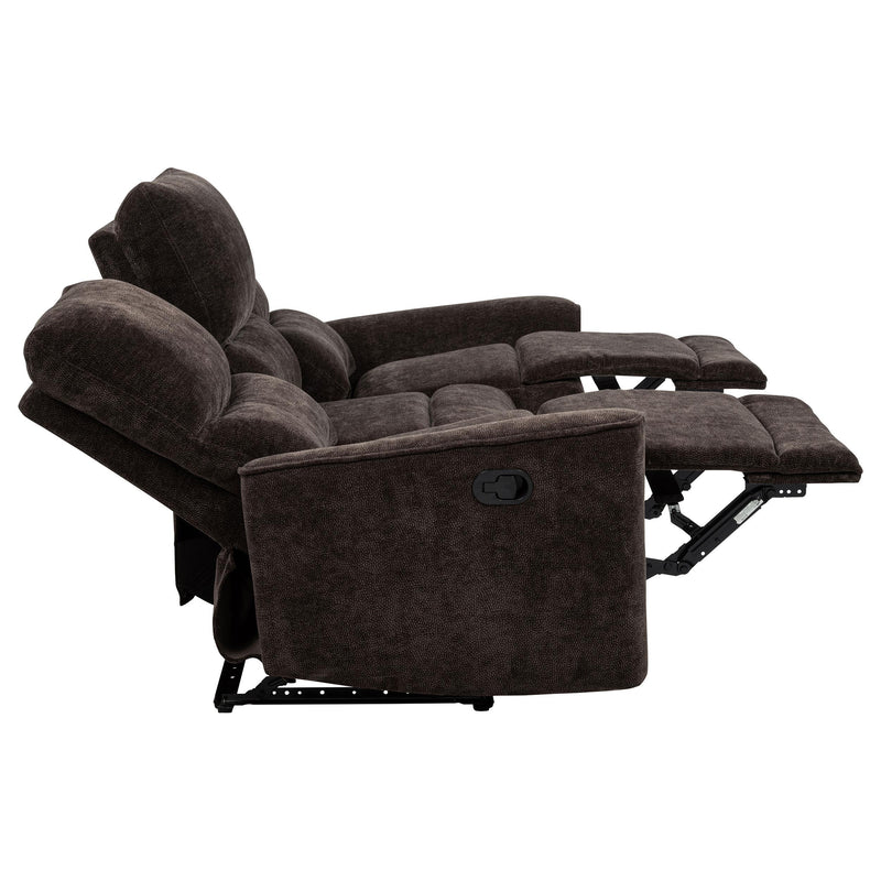 Navarro 2-piece Upholstered Reclining Sofa Set Dark Brown - 609571-S2