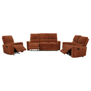 Navarro 3-piece Upholstered Reclining Sofa Set Orange - 609574-S3