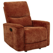 Navarro Chenille Upholstered Glider Recliner Burnt Orange - 609576