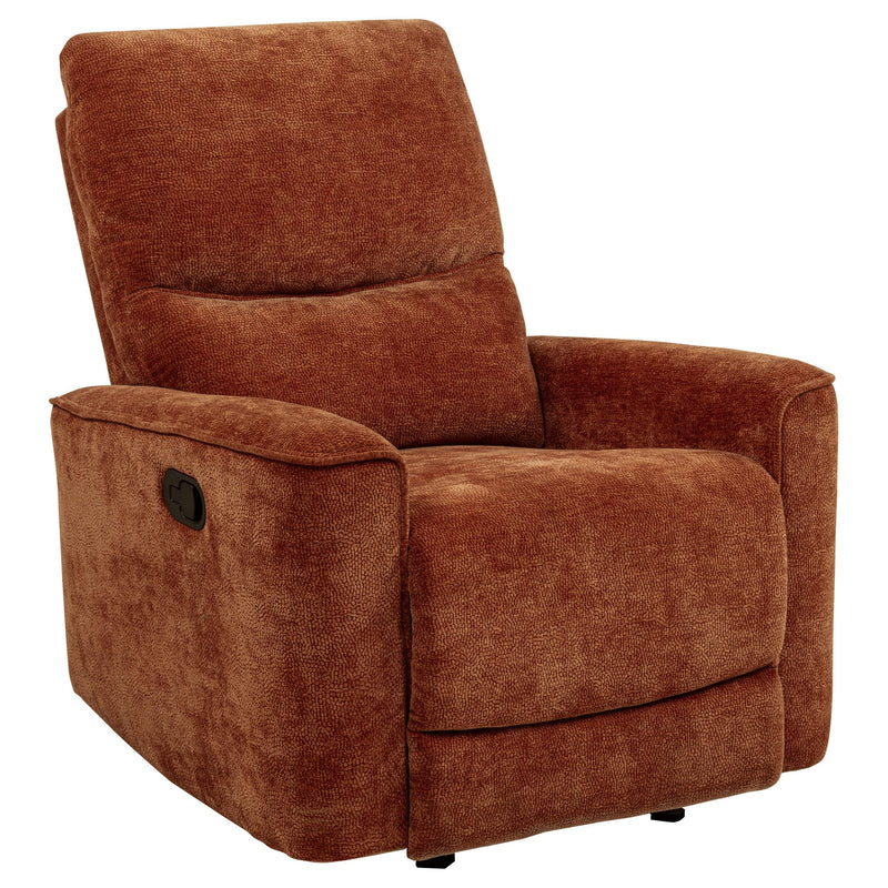 Navarro Chenille Upholstered Glider Recliner Burnt Orange - 609576