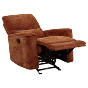 Navarro Chenille Upholstered Glider Recliner Burnt Orange - 609576