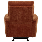 Navarro Chenille Upholstered Glider Recliner Burnt Orange - 609576