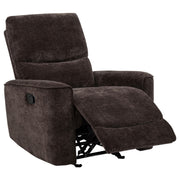 Navarro Chenille Upholstered Glider Recliner Dark Brown - 609573