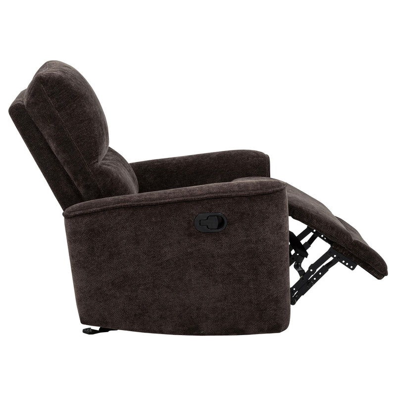 Navarro Chenille Upholstered Glider Recliner Dark Brown - 609573