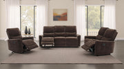 Navarro Chenille Upholstered Glider Recliner Dark Brown - 609573