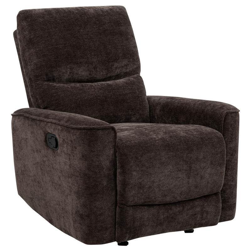 Navarro Chenille Upholstered Glider Recliner Dark Brown - 609573