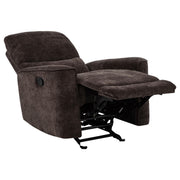 Navarro Chenille Upholstered Glider Recliner Dark Brown - 609573