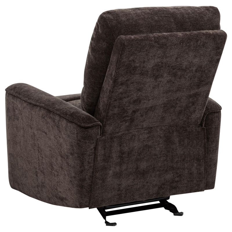 Navarro Chenille Upholstered Glider Recliner Dark Brown - 609573