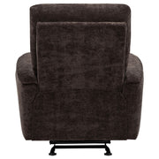 Navarro Chenille Upholstered Glider Recliner Dark Brown - 609573