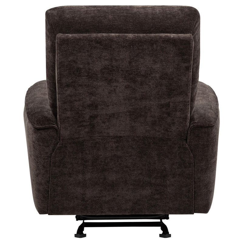 Navarro Chenille Upholstered Glider Recliner Dark Brown - 609573