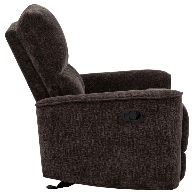 Navarro Chenille Upholstered Glider Recliner Dark Brown - 609573