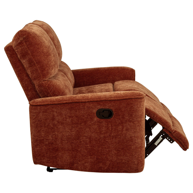 Navarro Chenille Upholstered Reclining Loveseat Burnt Orange - 609575