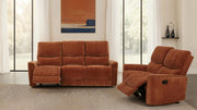Navarro Chenille Upholstered Reclining Loveseat Burnt Orange - 609575