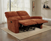 Navarro Chenille Upholstered Reclining Loveseat Burnt Orange - 609575