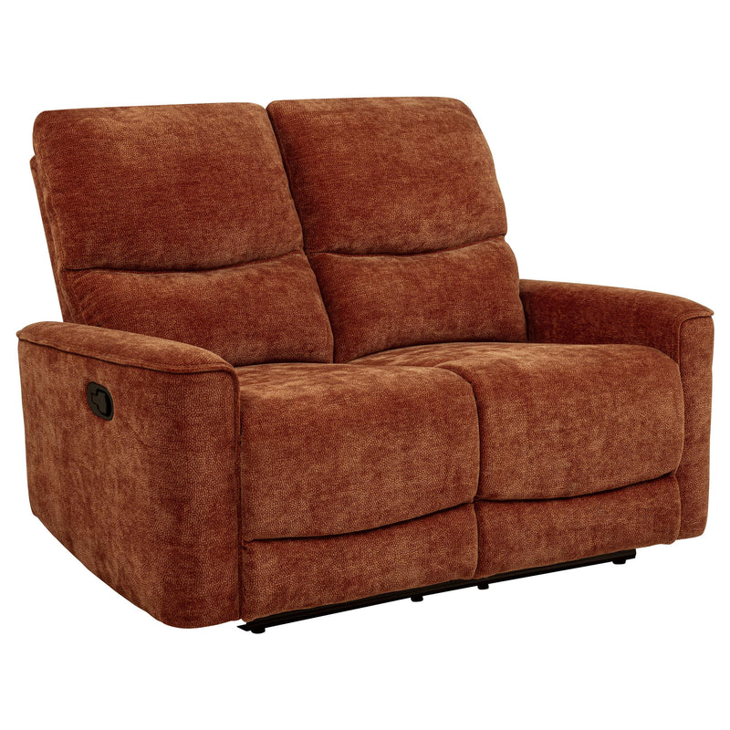 Navarro Chenille Upholstered Reclining Loveseat Burnt Orange - 609575