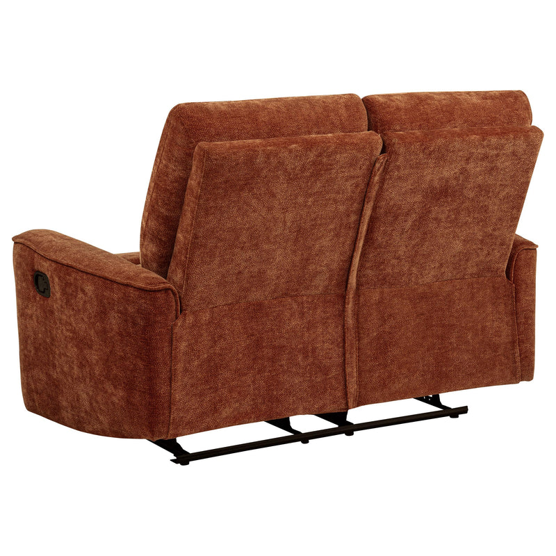 Navarro Chenille Upholstered Reclining Loveseat Burnt Orange - 609575