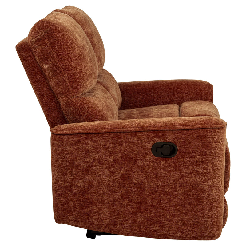 Navarro Chenille Upholstered Reclining Loveseat Burnt Orange - 609575