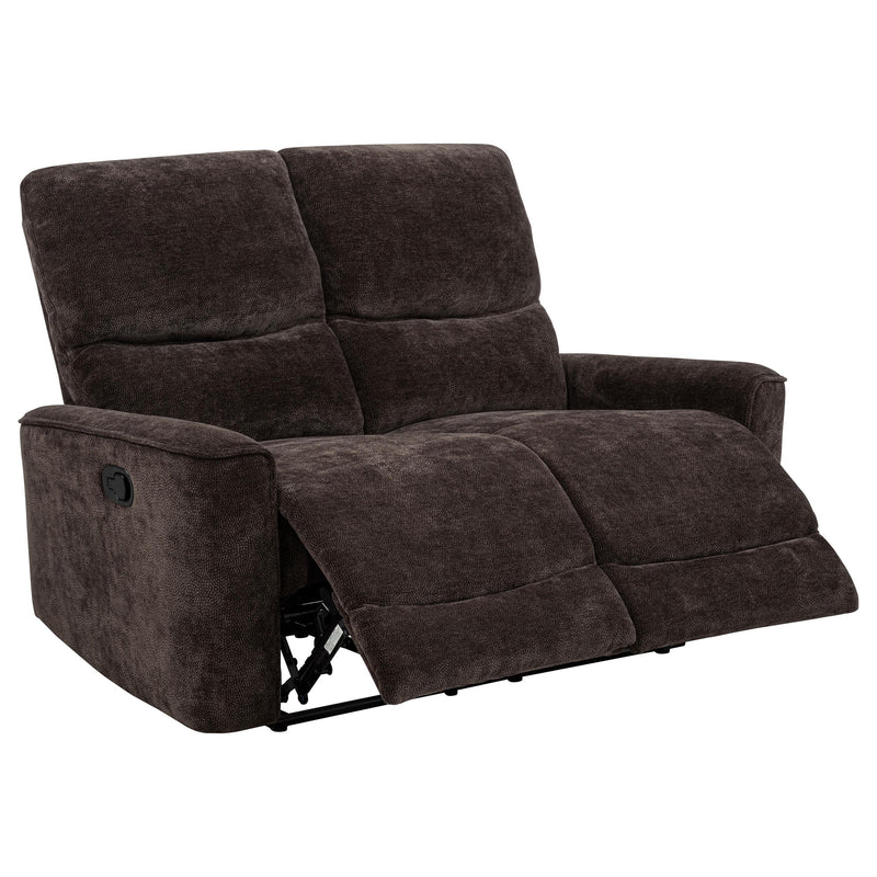 Navarro Chenille Upholstered Reclining Loveseat Dark Brown - 609572
