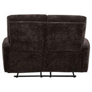 Navarro Chenille Upholstered Reclining Loveseat Dark Brown - 609572