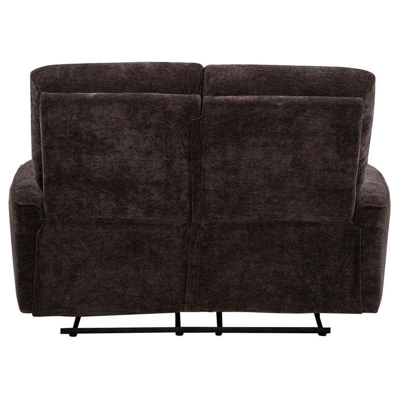 Navarro Chenille Upholstered Reclining Loveseat Dark Brown - 609572
