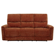 Navarro Chenille Upholstered Reclining Sofa Burnt Orange - 609574