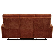 Navarro Chenille Upholstered Reclining Sofa Burnt Orange - 609574