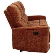 Navarro Chenille Upholstered Reclining Sofa Burnt Orange - 609574