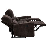 Navarro Chenille Upholstered Reclining Sofa Dark Brown - 609571