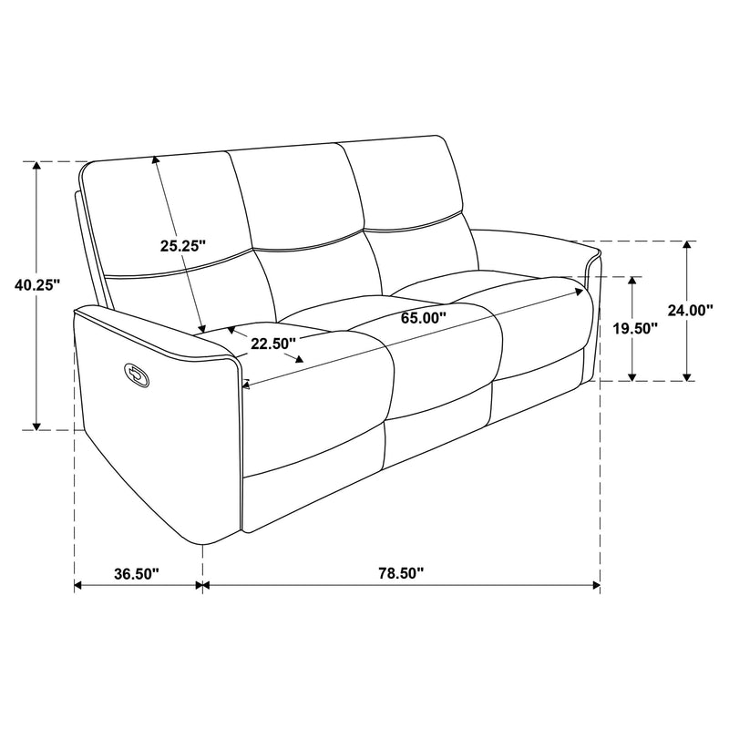 Navarro Chenille Upholstered Reclining Sofa Dark Brown - 609571