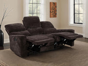 Navarro Chenille Upholstered Reclining Sofa Dark Brown - 609571