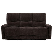 Navarro Chenille Upholstered Reclining Sofa Dark Brown - 609571