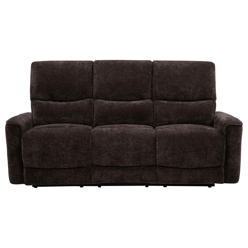 Navarro Chenille Upholstered Reclining Sofa Dark Brown - 609571
