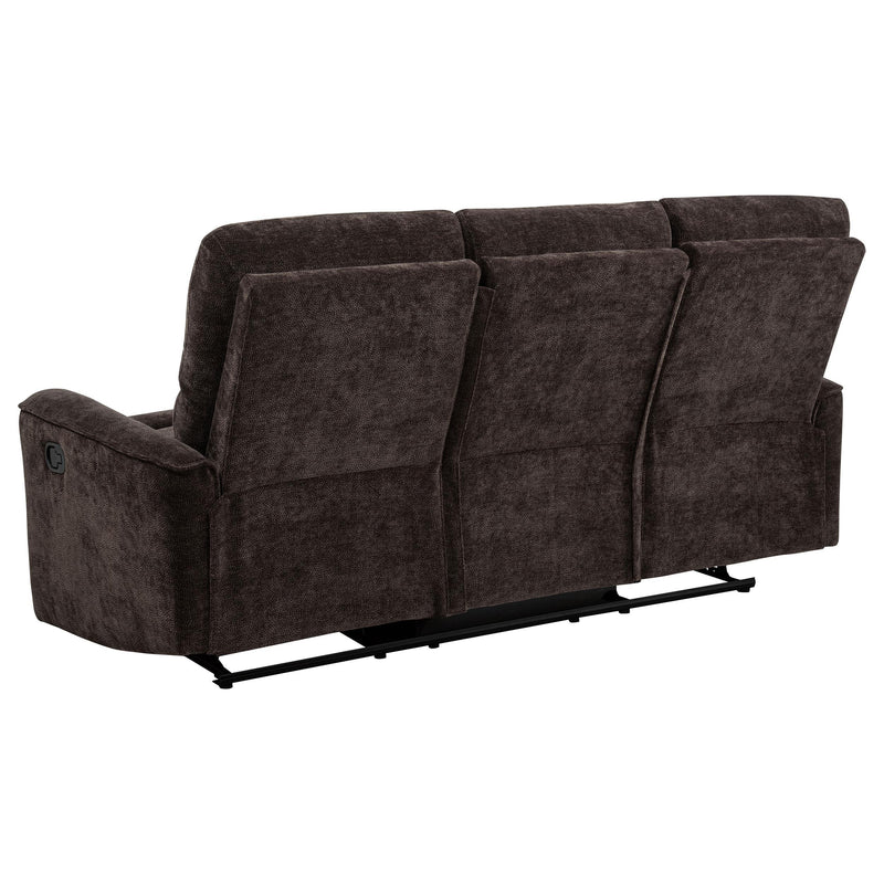 Navarro Chenille Upholstered Reclining Sofa Dark Brown - 609571