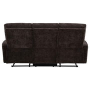 Navarro Chenille Upholstered Reclining Sofa Dark Brown - 609571